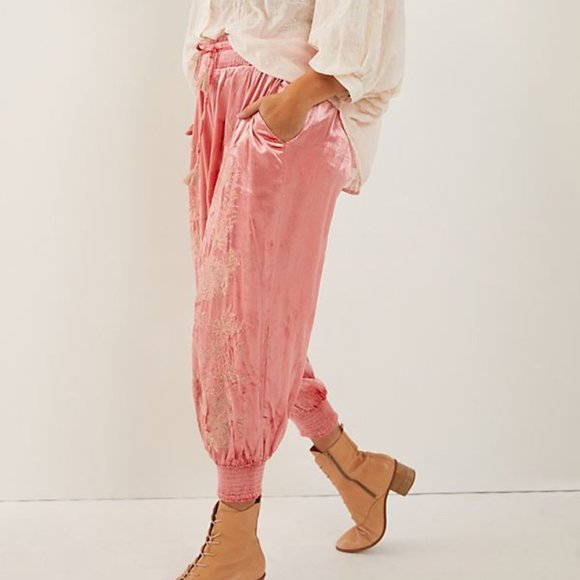 Anthropologie Rosie Embroidered Velvet Joggers - Picture 5 of 10